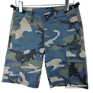 🍄3/50$🍄 Camouflage Camo army cargo bermuda shorts size 28